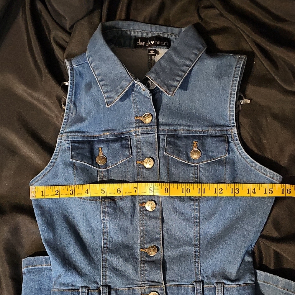 Denim Sleeveless Button-Down Dress - Picture 7 of 10